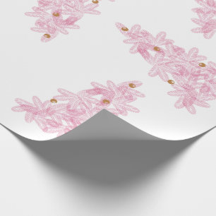 Papier Cadeau Noël rose Moderne Arbres de vacances
