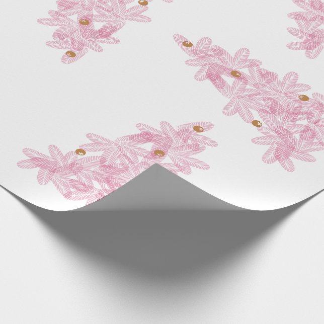 Papier Cadeau Noël rose Moderne Arbres de vacances (Coin)