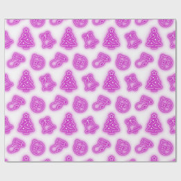 Papier Cadeau Noël rose Neon en blanc