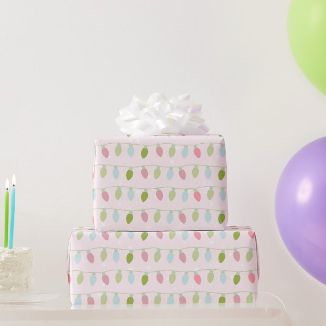 Papier Cadeau Noël rose pastel (Cadeaux de fête)