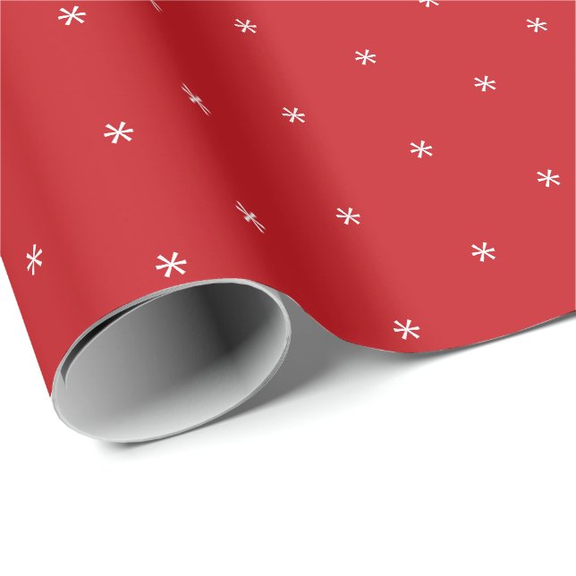 Papier Cadeau Noël rouge blanc flocon de neige mignon cadeau de  (Coin rond)