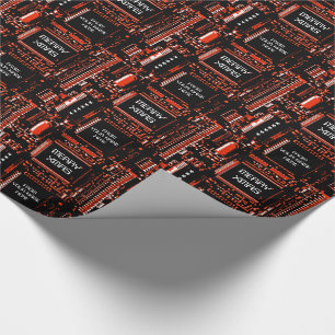 Papier Cadeau Noël rouge de circuit "joyeux de…" enveloppe de