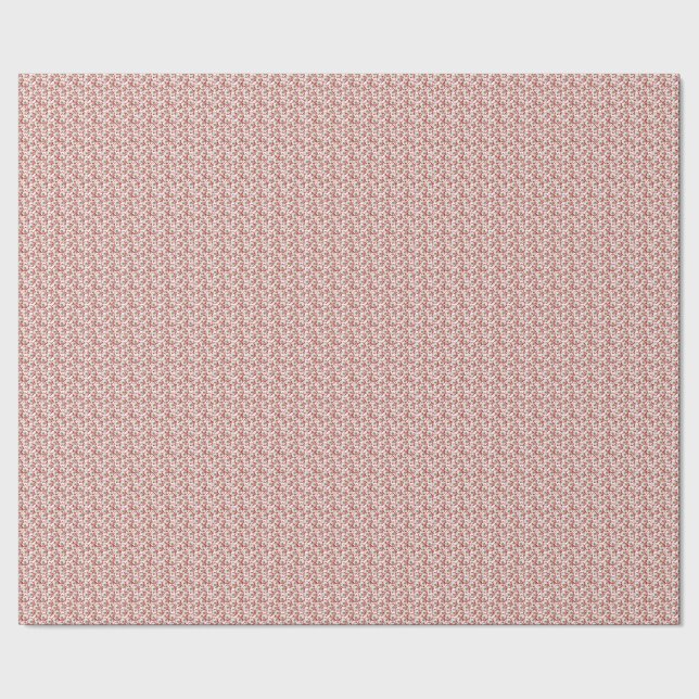 Papier Cadeau Noël Rouge et vert marguerite motif floral (Couture)