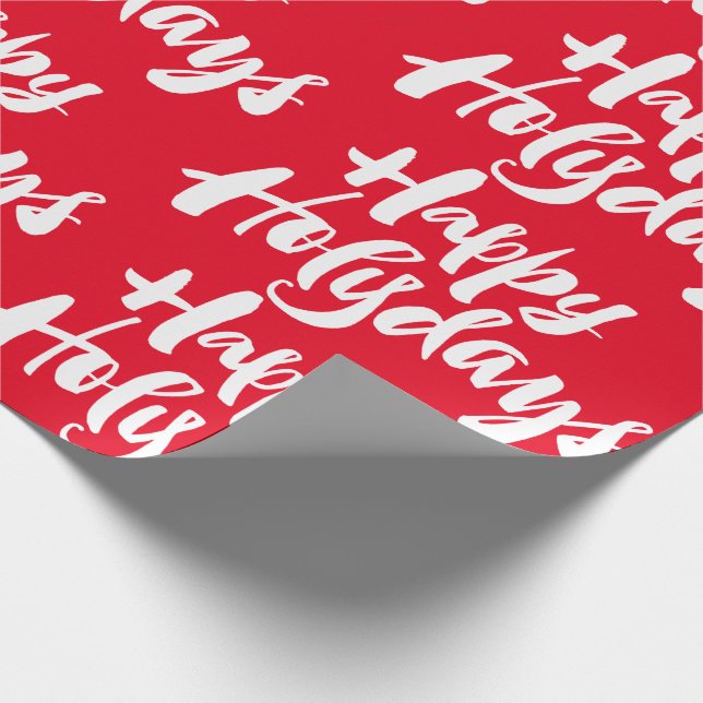 Papier Cadeau Noël Rouge Joyeuses Fêtes Jours Saints Religieux (Coin)