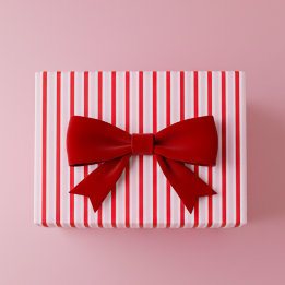 Papier Cadeau Noël Rouge rose moderne