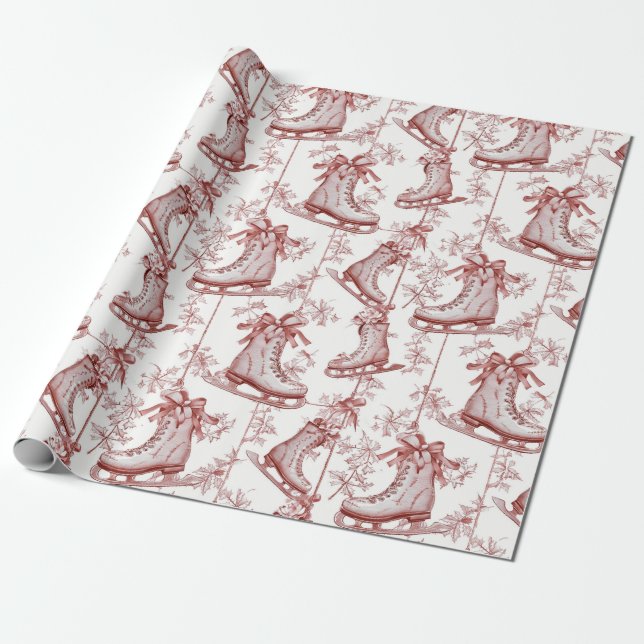 Papier Cadeau Noël Rouge Vintage (Déroulé)