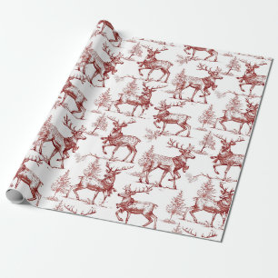 Papier Cadeau Noël Rouge Vintage