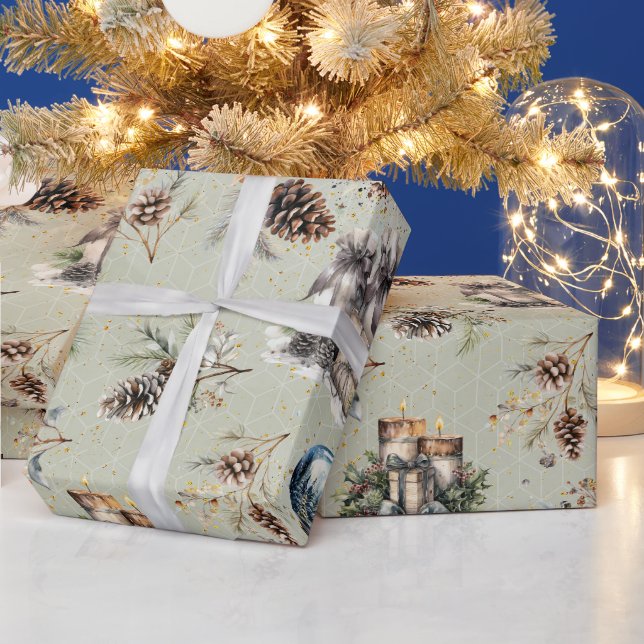 Papier Cadeau Noël rustique  (Vacances)