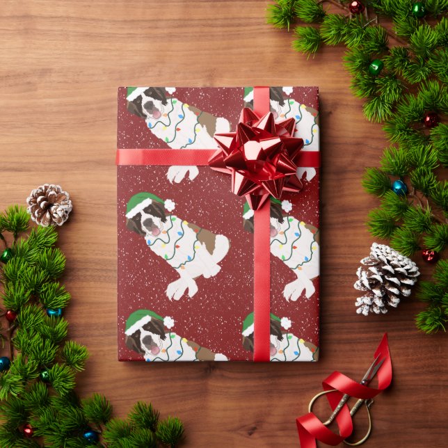 Papier Cadeau Noël Saint Bernard  (Cadeau de vacances)