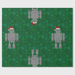 Papier Cadeau noël santa claus cadeaux robots cadeaux cadeaux