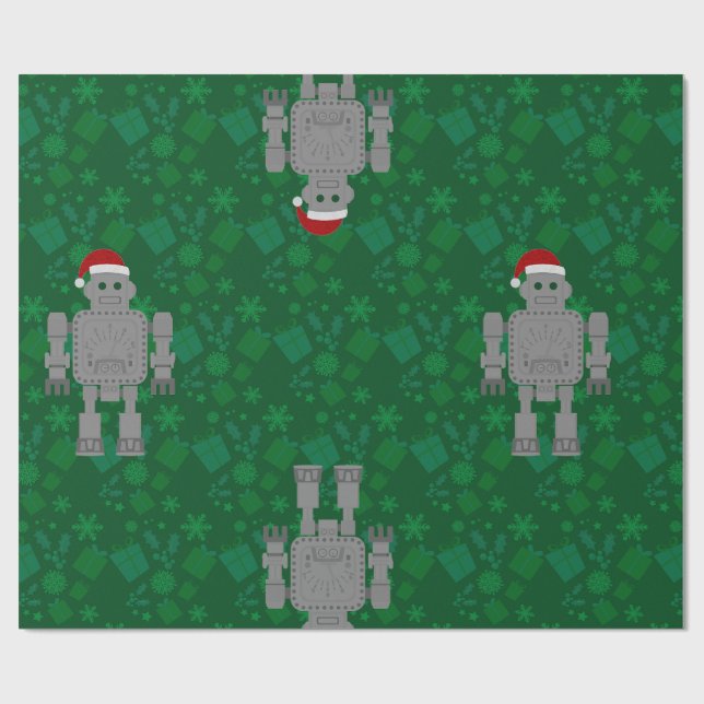 Papier Cadeau noël santa claus cadeaux robots cadeaux cadeaux (Plat)