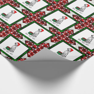 Papier Cadeau Noël Santa Hat Chien dalmate (noir 1) mignonne