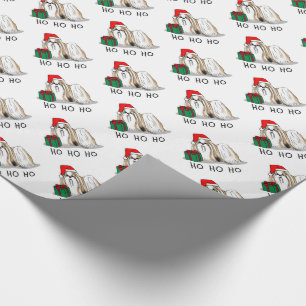 Papier Cadeau Noël Santa Hat Chih Tzu (blanc tan) Chien mignonne