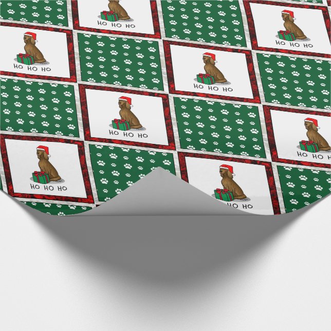 Papier Cadeau Noël Santa Hat Irlandais Setter Chien (rouge 1) mi (Coin)