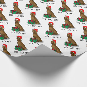 Papier Cadeau Noël Santa Hat Irlandais Setter Chien (rouge 1) mi