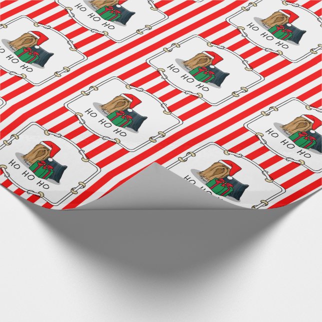 Papier Cadeau Noël Santa Hat Yorkshire Terrier Yorkie Cute (Coin)