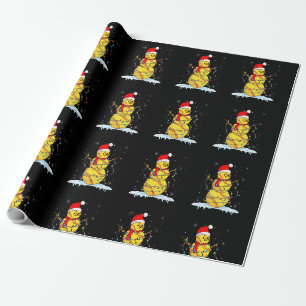 Papier Cadeau Noël Softball Snowman Père Noël Lumières de Noël p