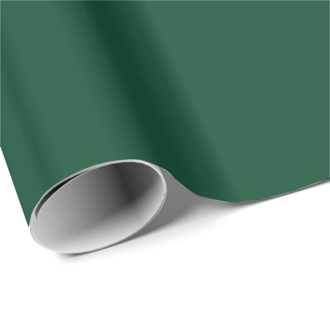 Papier Cadeau Noël Solide vert À feuillage persistant (Coin rond)