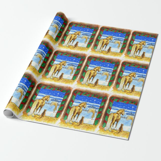 Papier Cadeau Noël stable (Déroulé)
