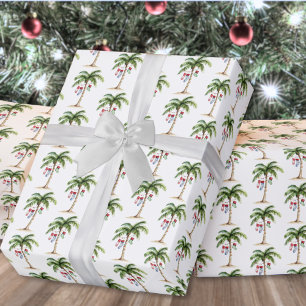 Papier Cadeau Noël sur la plage de palmiers tropicaux