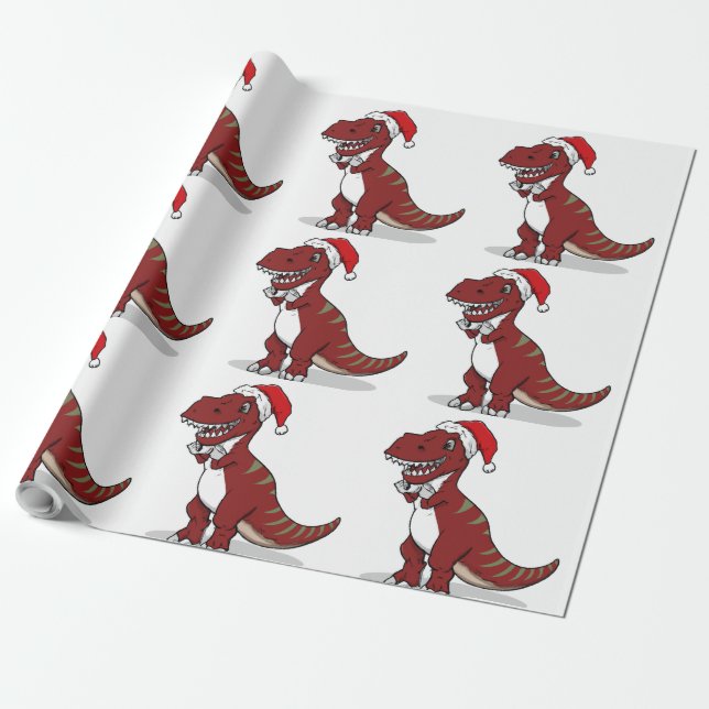 Papier Cadeau Noël T-Rex (Déroulé)
