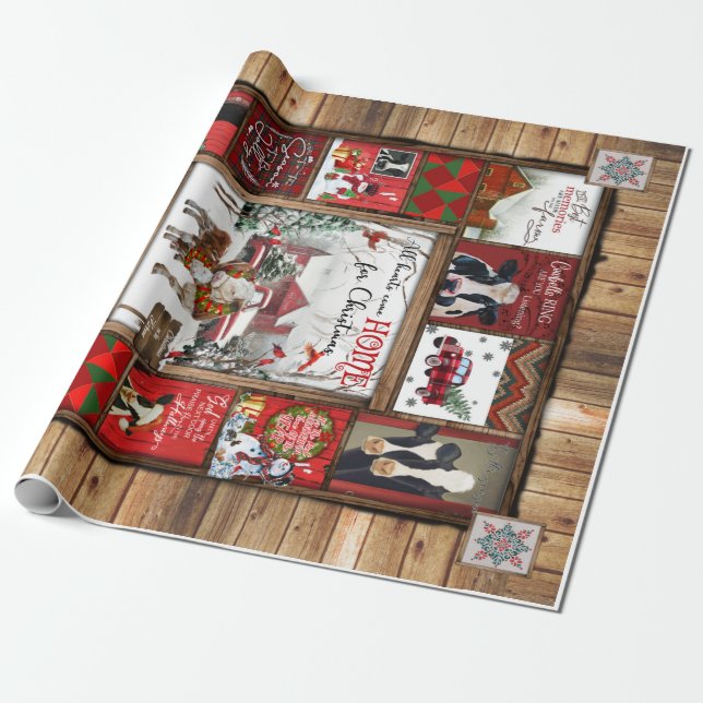 Papier Cadeau Noël, tous les coeurs rentrent à la maison Noël de (Déroulé)