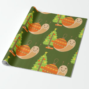 Papier Cadeau Noël tropical july escargot été xmas
