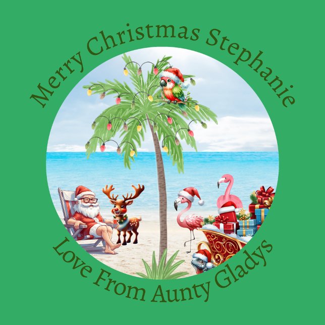 Papier Cadeau Noël Tropical Personnalisé En Juillet Fête Sur Ver (Créateur téléchargé)