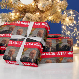 PAPIER CADEAU NOËL TRUMP ULTRA MAGA GRAFFITI