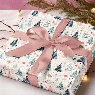 Papier Cadeau Noël Vacances d'hiver Abstrait Motif Arbre