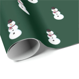 Papier Cadeau Noël vert neige