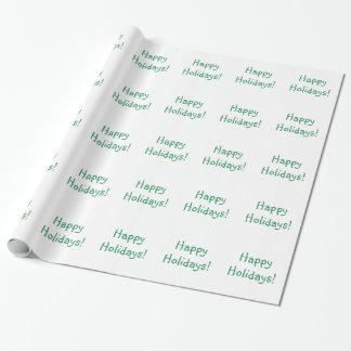 Papier Cadeau Noël Vert Police Joyeux Vacances Voeux