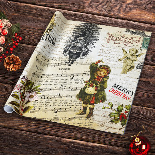 Papier Cadeau Noël victorien Vintage