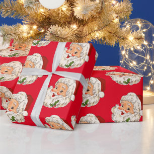 Papier Cadeau Noël Vintage Père Noël