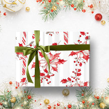 Noël vintage Rustique Rouge Floral
