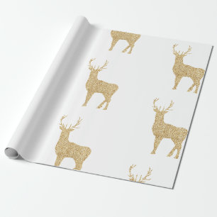 Papier Cadeau Noëls blancs et dorés