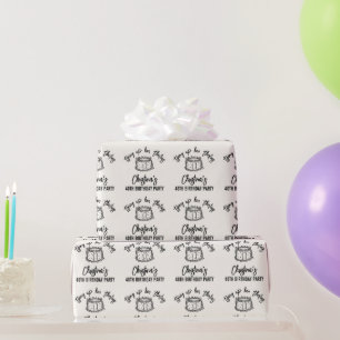 Papier Cadeau Noeud Noir pour ses Quarante Ans 40e Anniversaire
