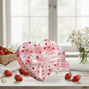 Papier Cadeau Nœuds à carreaux rouges pour le premier anniversai