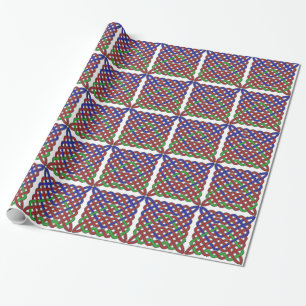 Papier Cadeau Nœuds celtiques bleus, verts et rouges