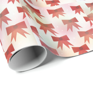 Papier Cadeau Nœuds de vacances rouges et roses