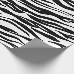 Papier Cadeau Noir Blanc Abstrait Tigre Peau de fourrure animal