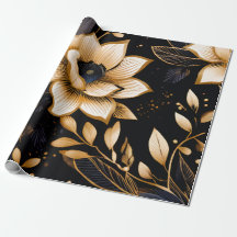 Noir Blooms : Black & Gold Floral Design