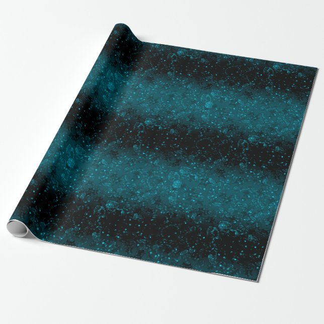 Papier Cadeau Noir dégradant bleu marine confetti parties scinti (Déroulé)