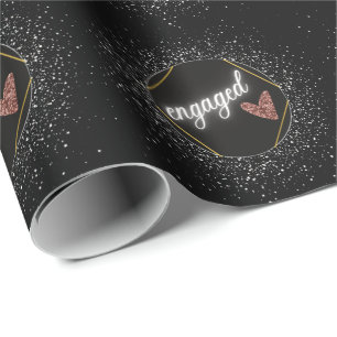Papier Cadeau Noir et argent glam engagé