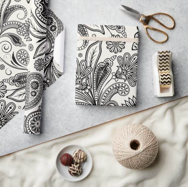 Papier Cadeau Noir et blanc (Artisanat)
