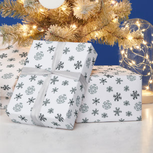 Papier Cadeau Noir et blanc Flèches de neige modernes Noël