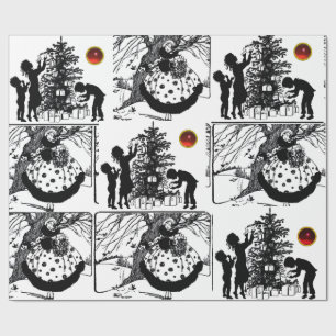 Papier Cadeau NOIR ET BLANC, JEUX de pierres précieuses