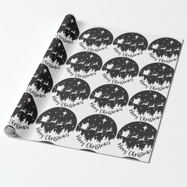 Papier Cadeau Noir et blanc simple (Déroulé)