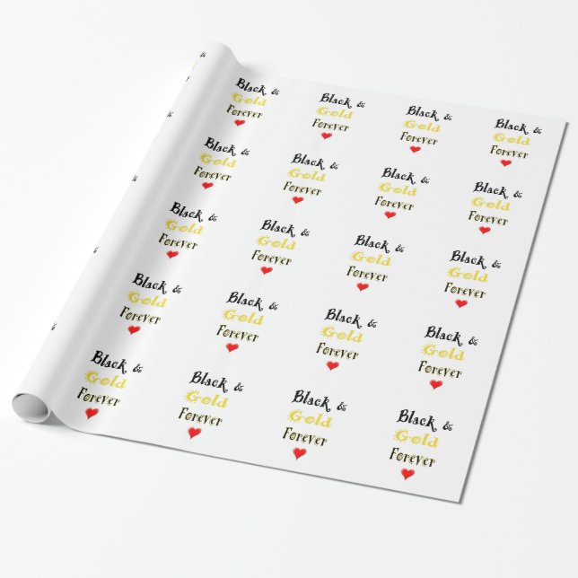 Papier Cadeau Noir et or pour toujours (Déroulé)