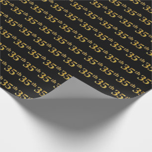 Papier Cadeau Noir, événement d'or de Faux trente-cinquième